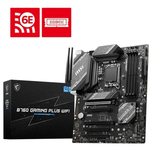 MSI B760 GAMING PLUS WIFI  ATX Motherboard, 4x DDR5~192GB, 5x PCI-E x 16, 2x M.2, 4x SATA, 2x USB...