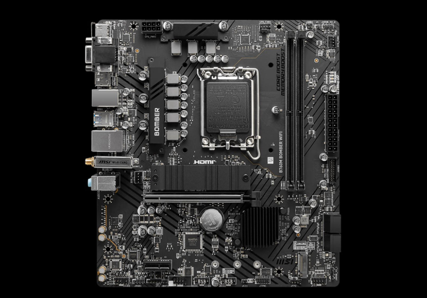 MSI PRO B760M BOMBER WIFI  mATX Motherboard, 4x DDR5~128GB, 2x PCI-E x 16, 1x PCI-E x 1, 2x M.2,... - Image 2