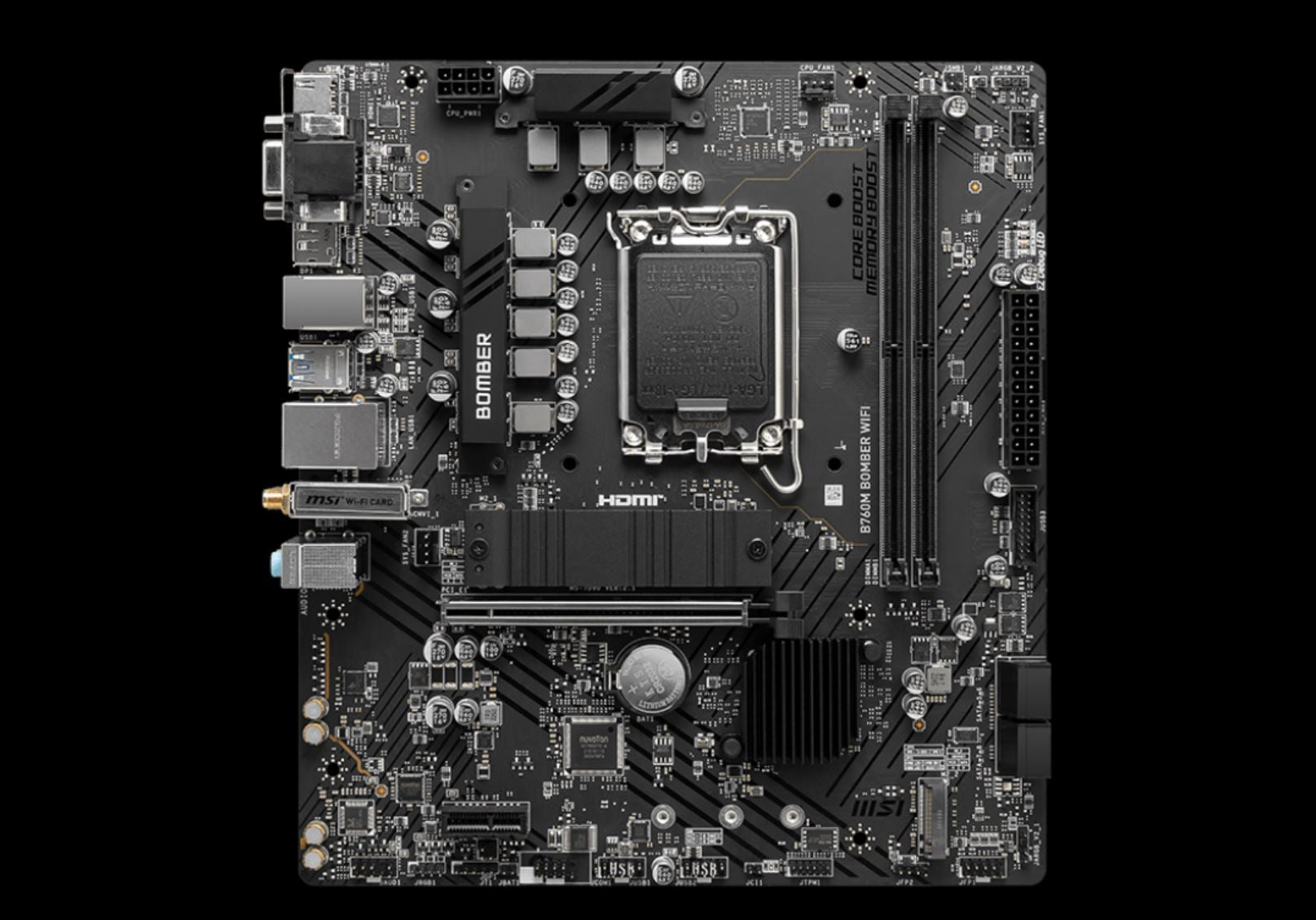 MSI PRO B760M BOMBER WIFI  mATX Motherboard, 4x DDR5~128GB, 2x PCI-E x 16, 1x PCI-E x 1, 2x M.2,... - Image 2