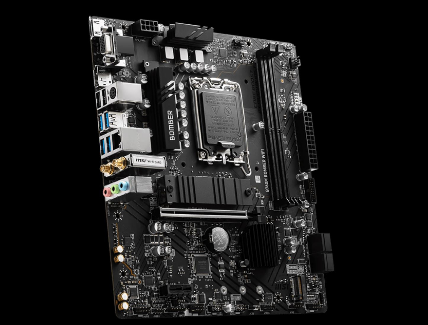 MSI PRO B760M BOMBER WIFI  mATX Motherboard, 4x DDR5~128GB, 2x PCI-E x 16, 1x PCI-E x 1, 2x M.2,... - Image 3