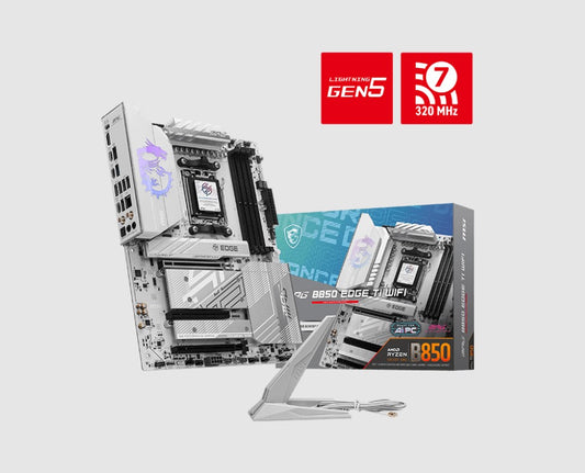 MSI B850 EDGE TI WIFI, AMD B850, 4x DDR5 256GB, 1x HDMI, 3x PCI-E x16 slot, 4x M.2, 8x 4x USB 2.0...