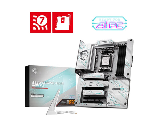 MSI B850 GAMING PLUS WIFI PZ, AMD Ryzen, 4x DDR5 256GB, 4x PCIe x16 slot, 3x M.2, 4x SATA 6G, 8x...