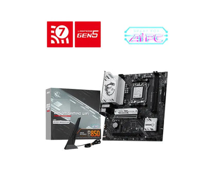 MSI B850M GAMING WIFI, AMD AM5, B850, DDR5 8200+ MT/s, PCIe 5.0 x16, M.2 Gen5, 5G LAN, Wi-Fi 7, B...