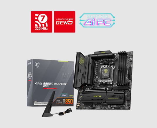 MSI MAG B850M MORTAR WIFI, AM5, 4x DDR5 256GB, 1x HDMI, 1x PCI-E x16 slot, 3x M.2,4x USB2.0, 3x U...
