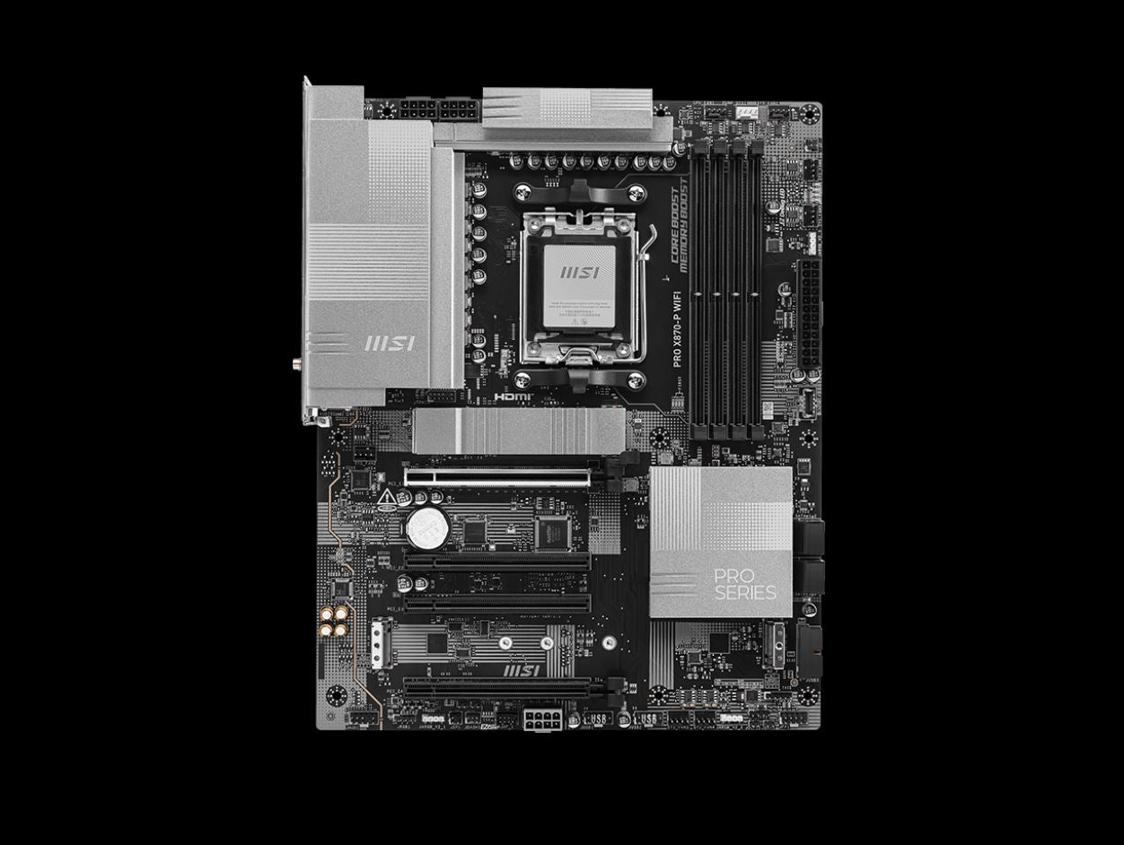 MSI PRO X870-P WIFI, AMD AM5 ATX Motherboard 4x DDR5~256GB, 4x PCIe x16, 3M.2, 4x USB 3.2,4x USB... - Image 2