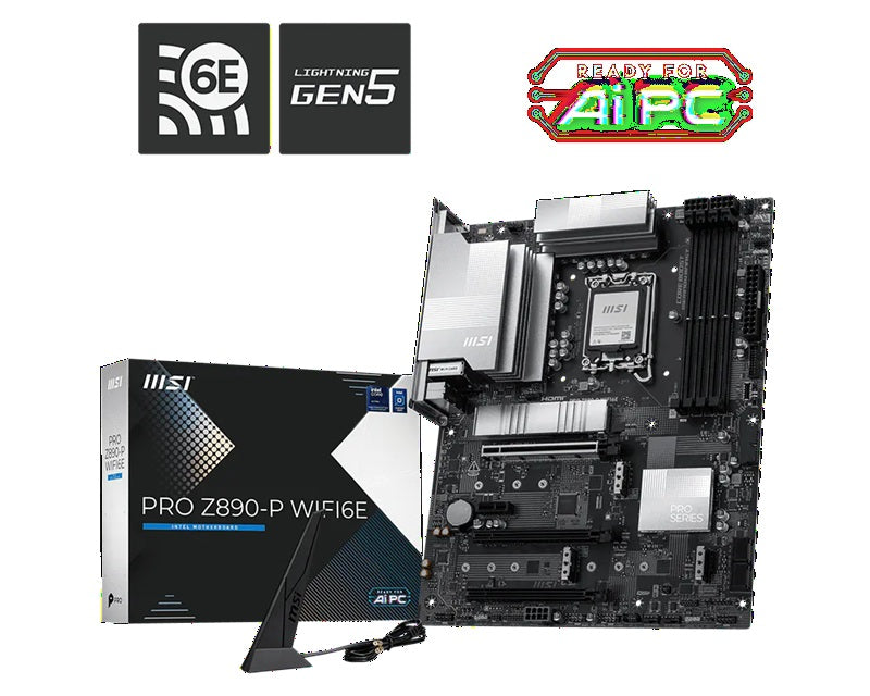 MSI PRO Z890-P WIFI6E, LGA1851, Z890, DDR5 9200+, PCIe5.0, 4xM.2, 5G LAN, WiFi 6E, BT5.3, USB 20G...