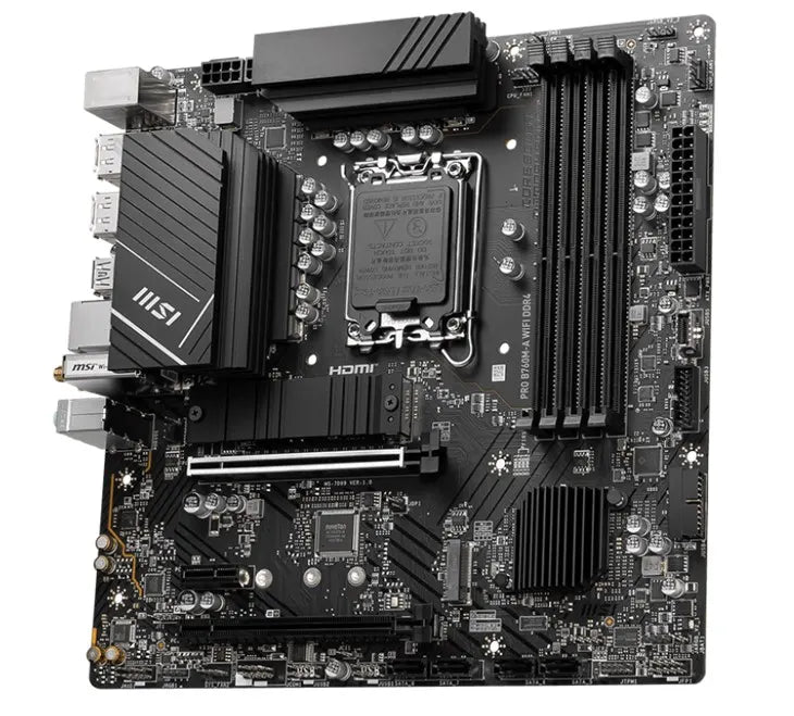 MSI PRO B760M-A WIFI DDR4 mATX Motherboard, 4x DDR4~128GB, 2x PCI-E x 16, 1x PCI-E x 1, 2x M.2, 4... - Image 2