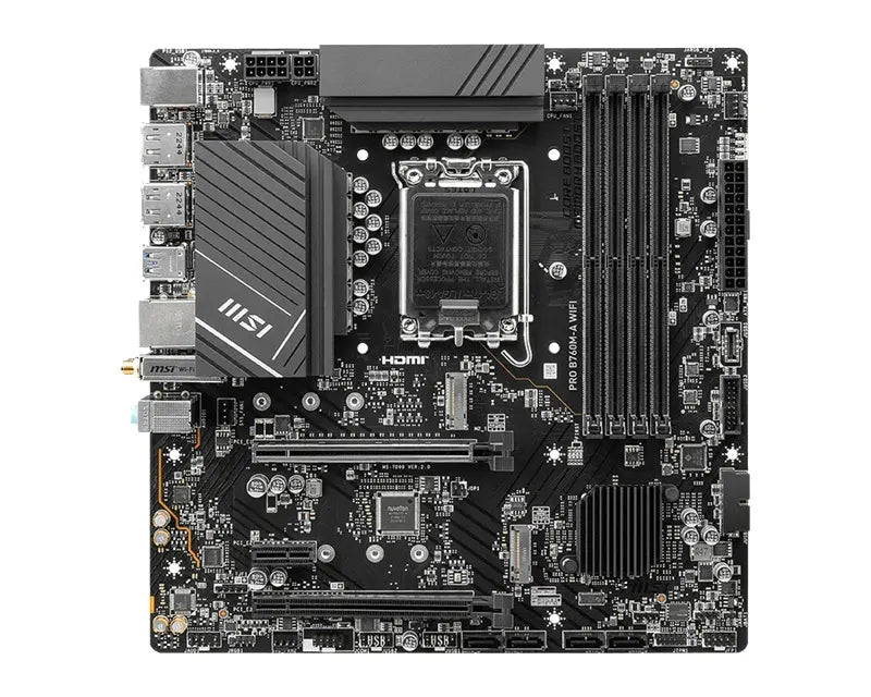 MSI PRO B760M-A WIFI DDR5, LGA1700, B760, 4xDDR5 6800+, 2xM.2, WiFi 6E, BT5.3, 2.5G LAN, 2yr wty... - Image 2