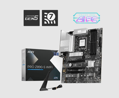 MSI PRO Z890-S WIFI, INTEL Z890, 4x DDR5 256GB, 1x HDMI, 4x PCI-E x16 slot, 3x M.2, 4x SATA, 4x U...