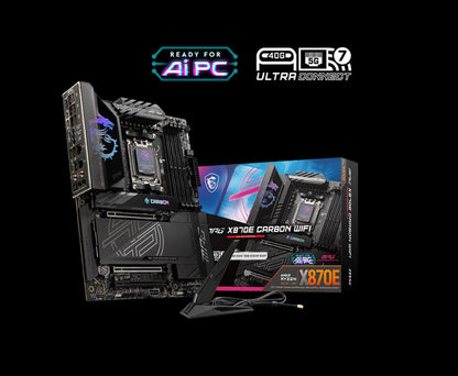 MSI MPG X870E CARBON WIFI, AMD AM5 ATX Motherboard 4x DDR5~256GB, 3x PCIe x16, 4x M.2, 9x USB 3.2...