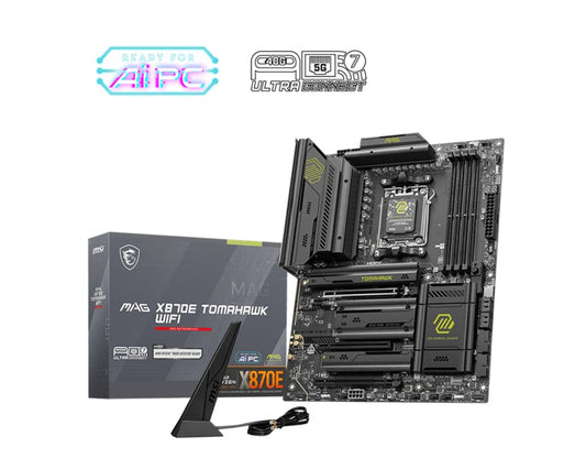 MSI MAG X870E TOMAHAWK WIFI: AM5, Ryzen 9000/8000/7000, DDR5-8400+, PCIe 5.0, Gen5 M.2, USB-C 40G...