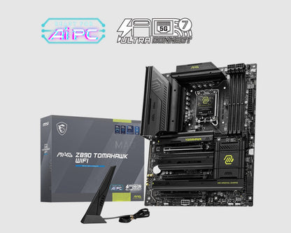 MSI MAG Z890 TOMAHAWK WIFI Motherboard, 4x DDR5 256GB, 3x PCI-E x 16, 4x M.2, 4x SATA 6G, 7x USB...