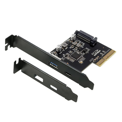 (LS)Simplecom EC312v2 PCIe x4 to 2-Port USB 3.2 Gen II 10Gbps USB-C and USB-A Expansion Card - Ba...