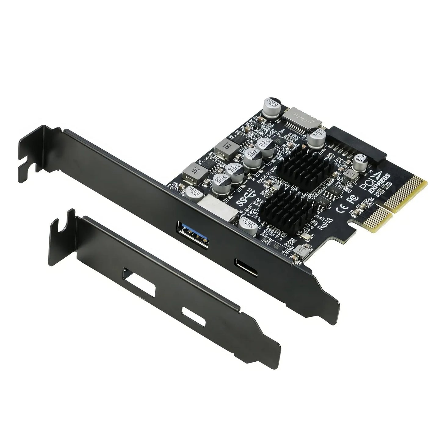 Simplecom EC315 PCIe x4 to 4-Port USB 3.2 Gen II 10Gbps Type-C and Type-A with Front Panel USB 3....