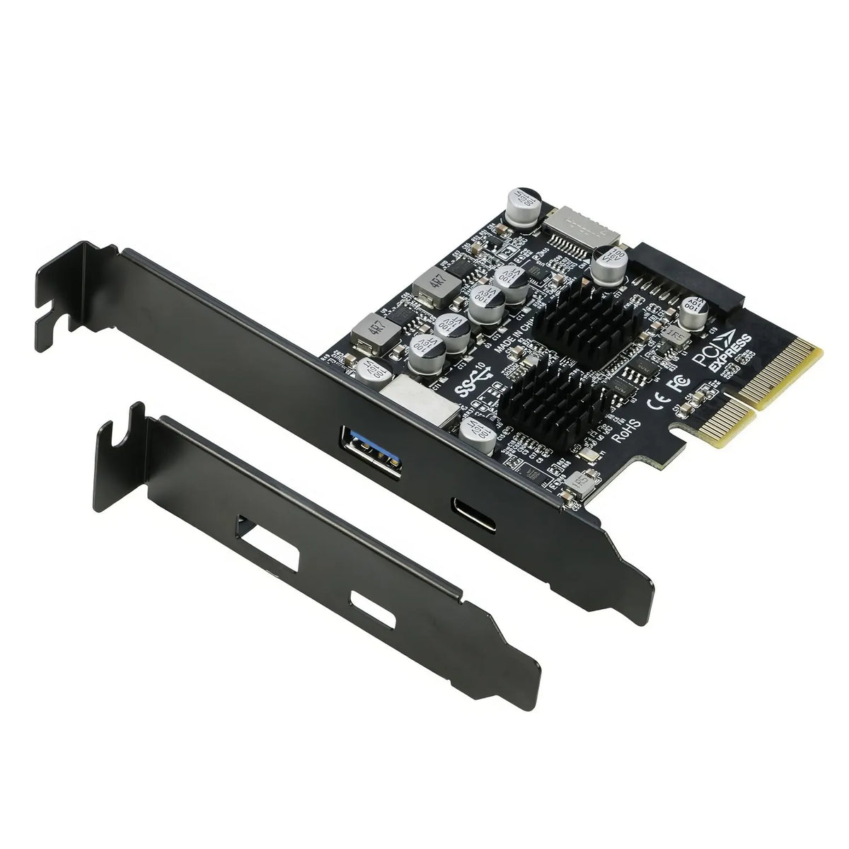 Simplecom EC315 PCIe x4 to 4-Port USB 3.2 Gen II 10Gbps Type-C and Type-A with Front Panel USB 3....