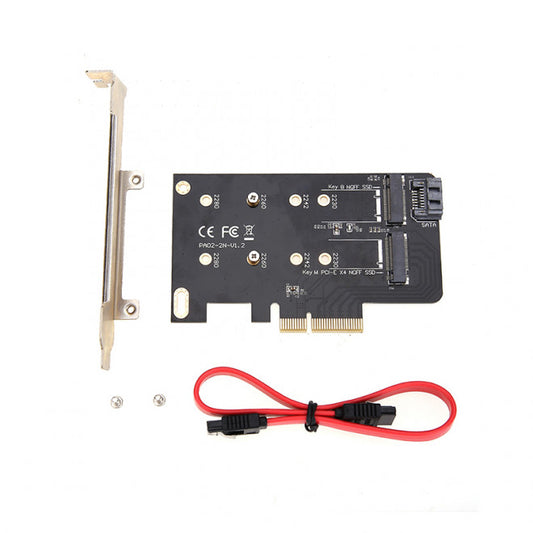 (LS)Simplecom EC412 Dual M.2 (B Key and M Key) to PCI-E x4 and SATA 6G Expansion Card - Motherboards