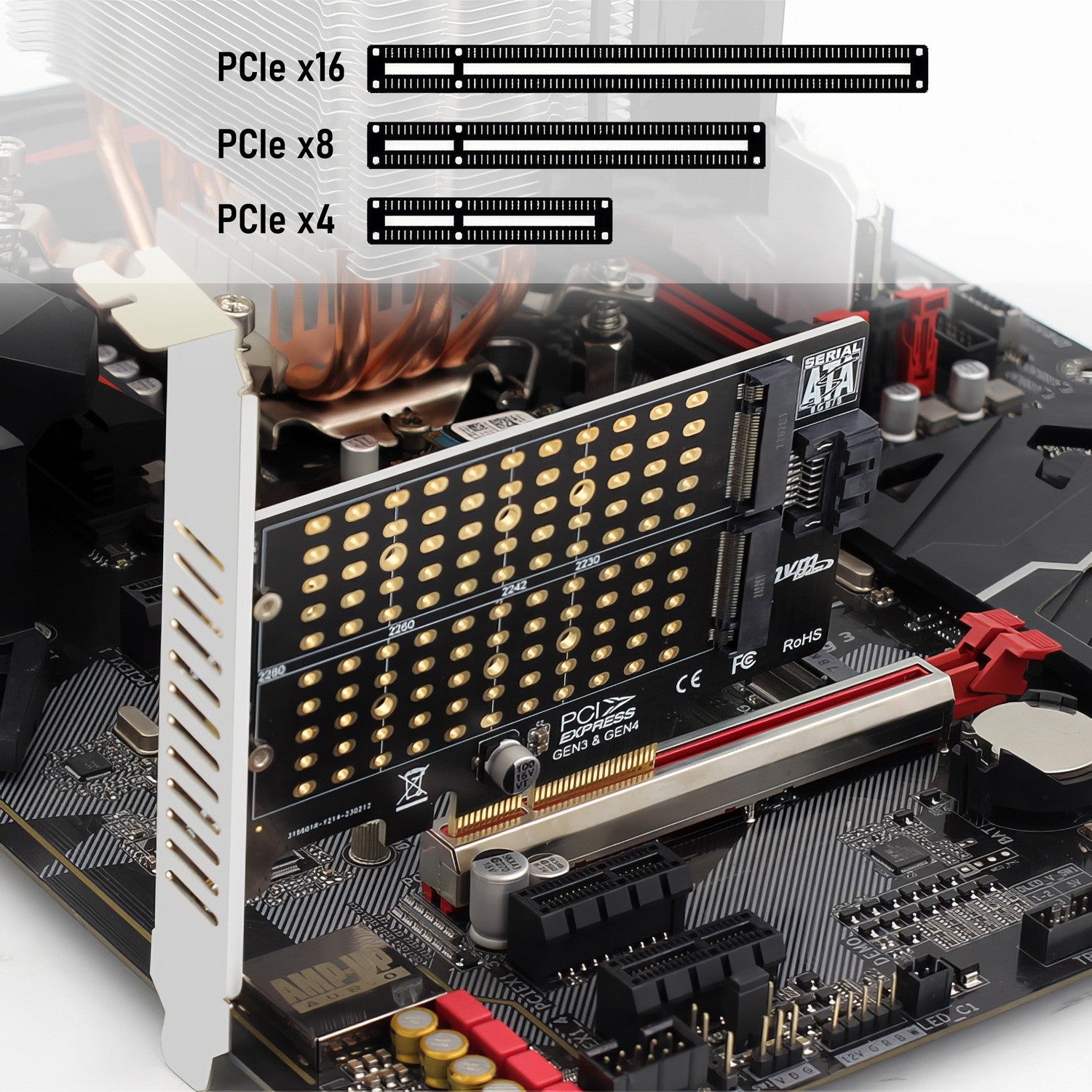 (LS)Simplecom EC412v2 NVMe and SATA M.2 SSD to PCIe x4 Expansion Card - Motherboards - Image 4