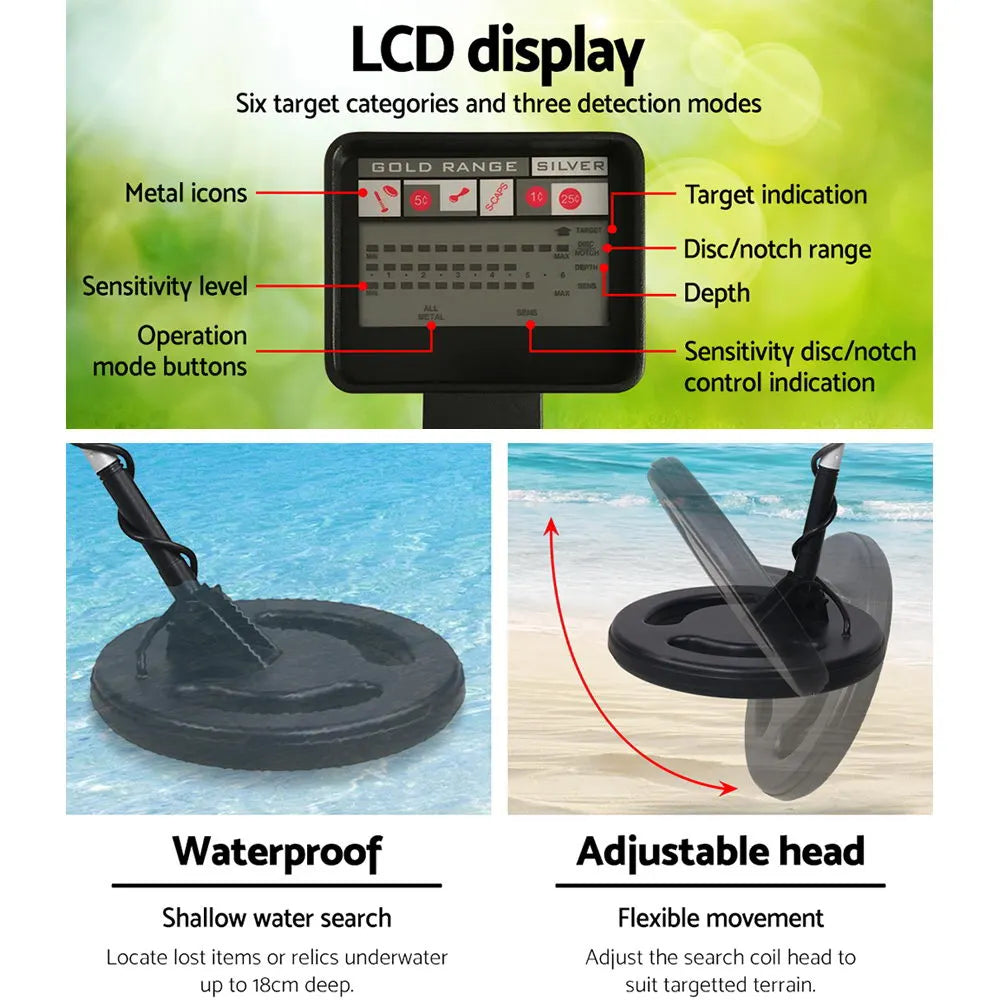 Metal Detector 180MM Deep Sensitive Water Resistant Treasure Hunter Gold Digger - Image 4