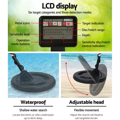 Metal Detector 180MM Deep Sensitive Water Resistant Treasure Hunter Gold Digger - Image 4