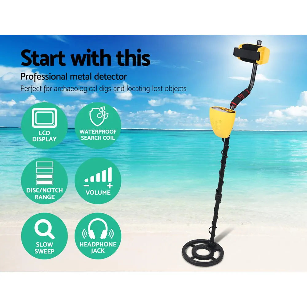 Metal Detector 180MM Deep Sensitive Water Resistant Treasure Hunter Gold Digger Yellow - Image 3