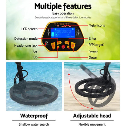 Metal Detector 180MM Deep Sensitive Water Resistant Treasure Hunter Gold Digger Yellow - Image 4