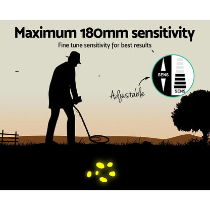 Metal Detector 180MM Deep Sensitive Water Resistant Treasure Hunter Gold Digger Yellow - Image 5