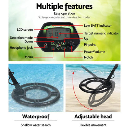 Metal Detector 220MM Deep Sensitive Water Resistant Treasure Hunter Gold Digger - Image 4