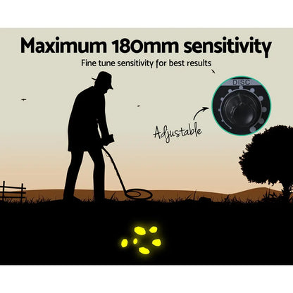 Metal Detector 180MM Deep Sensitive Water Resistant Treasure Hunter Gold Digger Black - Image 5