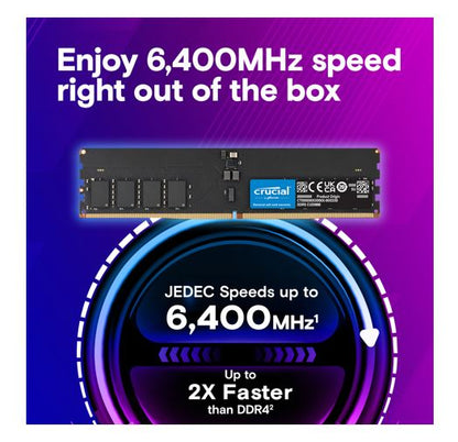 Crucial 32GB (1x32GB) DDR5 CUDIMM 6400MHZ CL52 Desktop PC Memory for Intel Core Ultra Processors... - Image 2