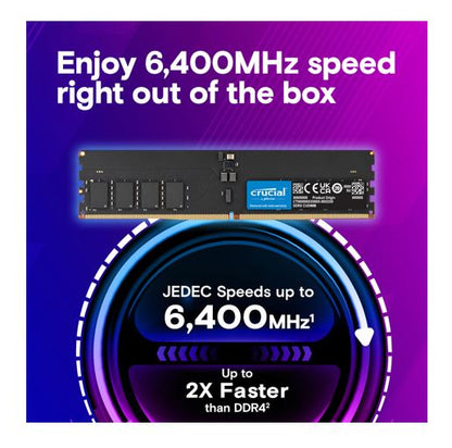 Crucial 64GB (2x32GB) DDR5 CUDIMM 6400MHZ CL52 Desktop PC Memory for Intel Core Ultra Processors... - Image 2