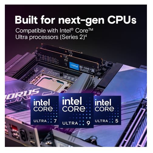 Crucial 64GB (2x32GB) DDR5 CUDIMM 6400MHZ CL52 Desktop PC Memory for Intel Core Ultra Processors... - Image 3