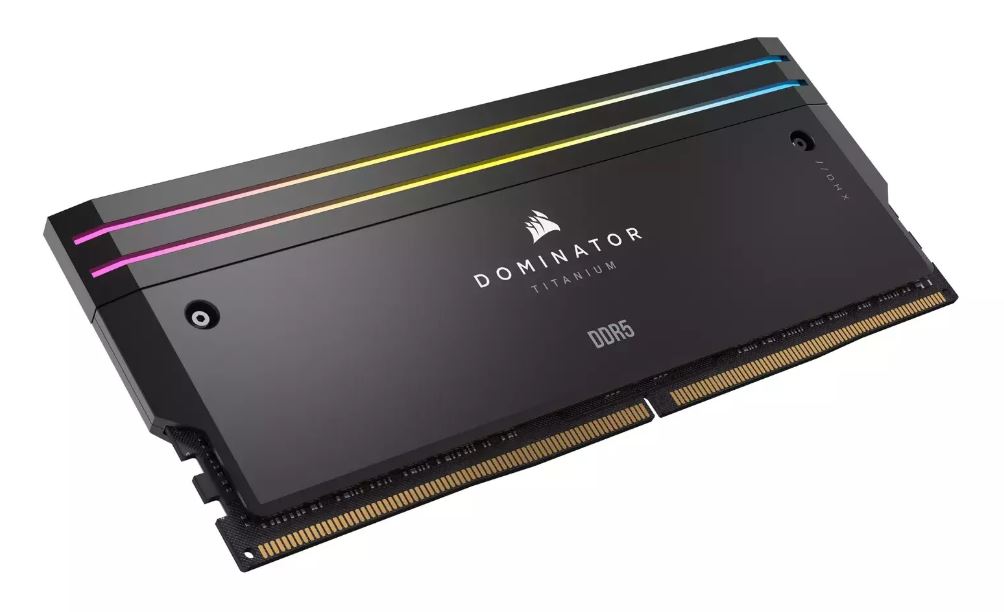 Corsair DOMINATOR® TITANIUM RGB 64GB (2x32GB) DDR5 DRAM 6400MT/s CL32 Intel XMP Memory Kit — Black - Image 4