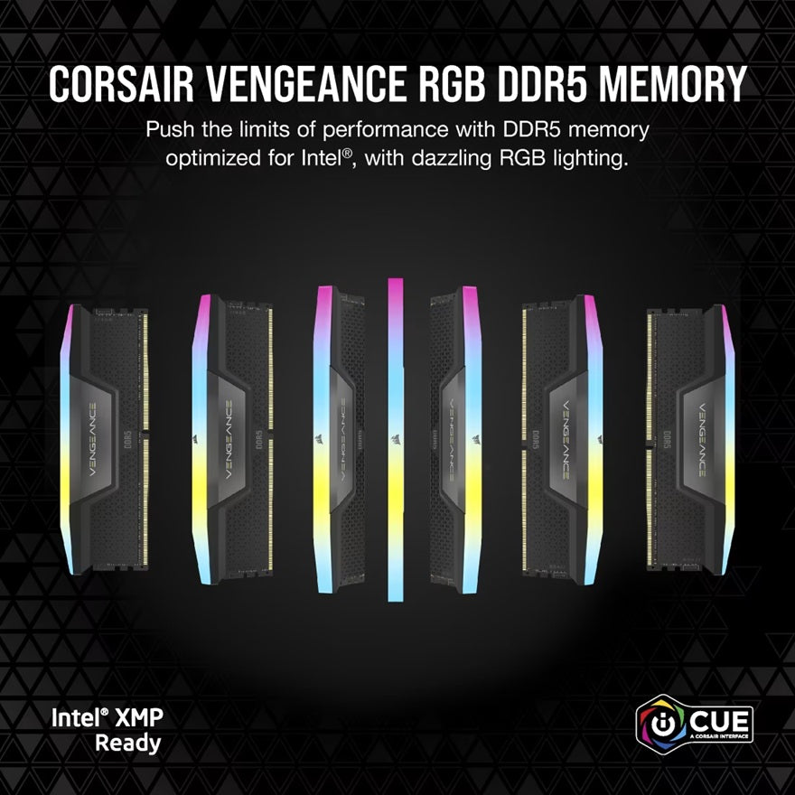 Corsair Vengeance RGB 32GB (2x16GB) DDR5 DRAM 6000MT/s CL38 Memory Kit — Black - Image 4