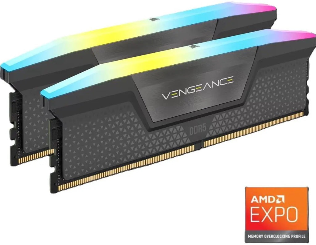 CORSAIR Vengeance RGB 32GB (2 x 16GB) 288-Pin PC RAM DDR5 6000 (PC5 48000) Desktop Memory