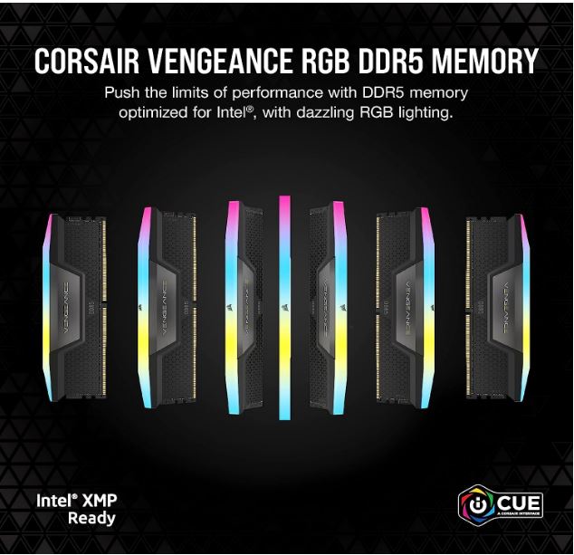 Corsair Vengeance RGB 32GB (2x16GB) DDR5 UDIMM 5600MHz C36 1.25V Desktop Gaming Memory Black Opti... - Image 3