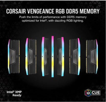 Corsair Vengeance RGB 32GB (2x16GB) DDR5 UDIMM 5600MHz C36 1.25V Desktop Gaming Memory Black Opti... - Image 3
