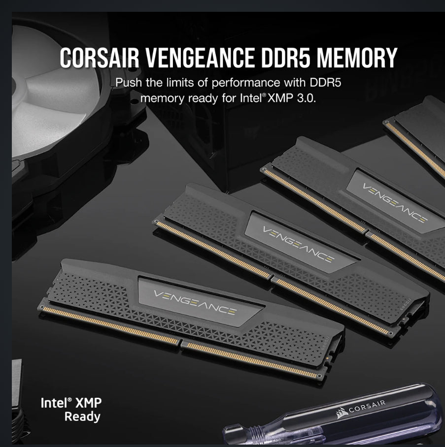 Corsair Vengeance RGB 32GB (2x16GB) DDR5 UDIMM 6000MHz CL30 1.4V Desktop Gaming Memory Black - Image 2