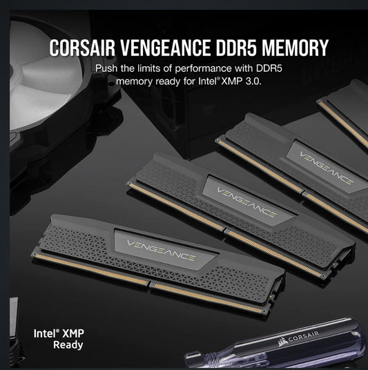 Corsair Vengeance RGB 32GB (2x16GB) DDR5 UDIMM 6000MHz CL30 1.4V Desktop Gaming Memory Black - Image 2