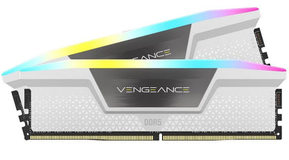 Corsair Vengeance RGB 32GB (2x16GB) DDR5 UDIMM 6000MHz C40 1.35V Desktop Gaming Memory White