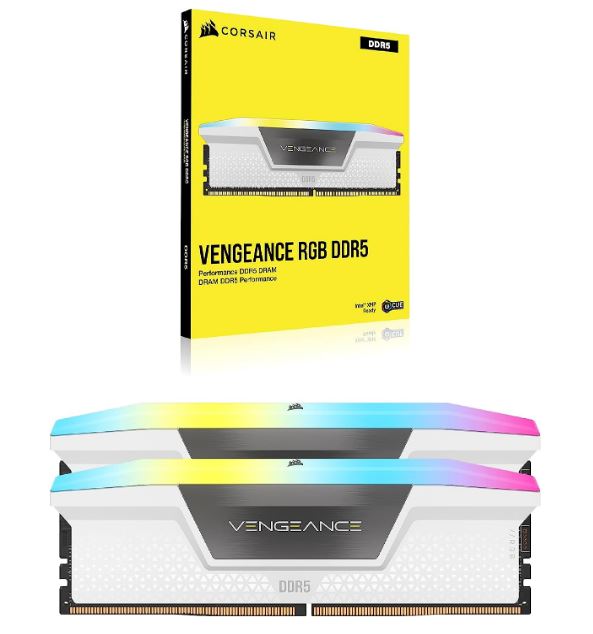 Corsair Vengeance RGB 32GB (2x16GB) DDR5 UDIMM 6200MHz C36 1.3V Desktop Gaming Memory White - Image 4