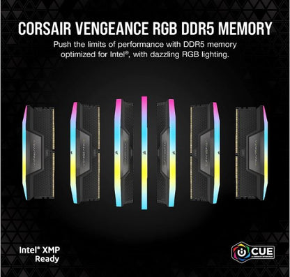Corsair Vengeance RGB 32GB (2x16GB) DDR5 UDIMM 6200MHz C36 1.3V Desktop Gaming Memory Black - Image 3