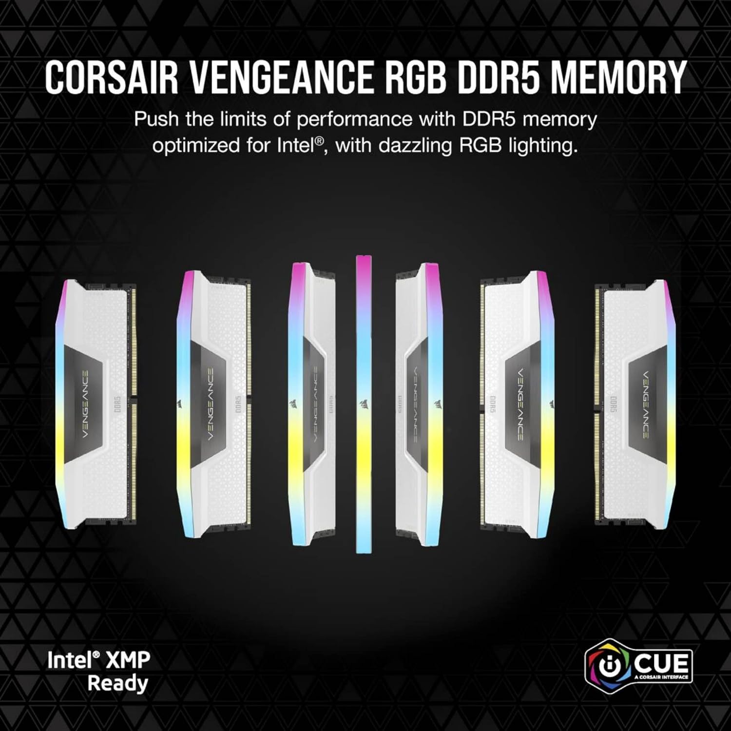 Corsair Vengeance RGB 32GB (2x16GB) DDR5 UDIMM 6400MHz C36 1.35V Desktop Gaming Memory White - Image 3