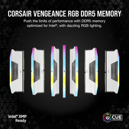 Corsair Vengeance RGB 32GB (2x16GB) DDR5 UDIMM 6400MHz C36 1.35V Desktop Gaming Memory White - Image 3