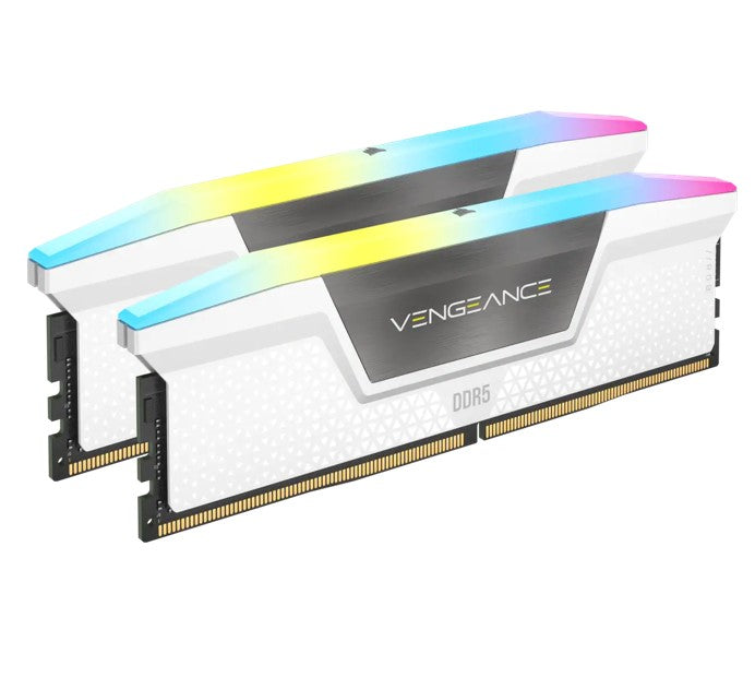 Corsair Vengeance RGB 64GB (2x32GB) DDR5 UDIMM 5200MHz C40 1.25V Desktop Gaming White - Memory