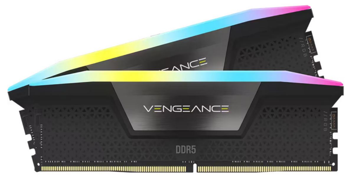 Corsair Vengeance RGB 64GB (2x32GB) DDR5 UDIMM 5600MHz C36 1.25V Desktop Gaming Memory Black Optimized