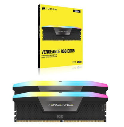 Corsair Vengeance RGB 64GB (2x32GB) DDR5 UDIMM 5600MHz C36 1.25V Desktop Gaming Memory Black Opti... - Image 4