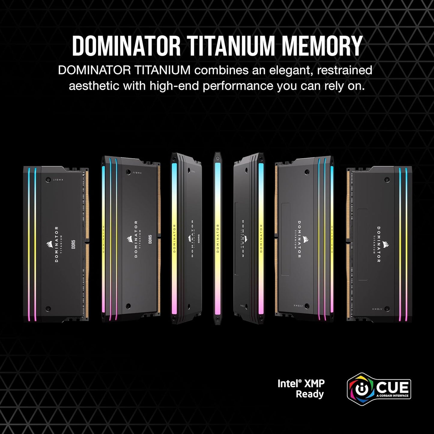 Corsair DOMINATOR® TITANIUM RGB 32GB (2x16GB) DDR5 DRAM 7000MT/s CL34 Intel XMP Memory Kit — Black - Image 2