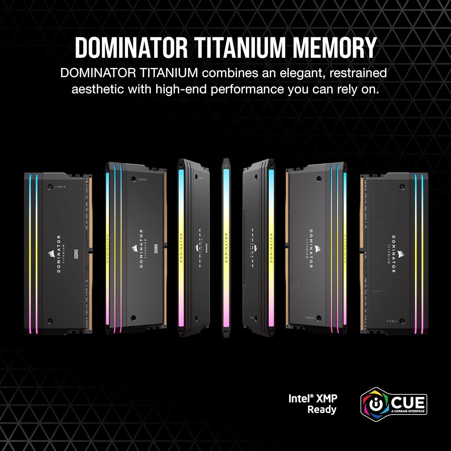 Corsair DOMINATOR® TITANIUM RGB 32GB (2x16GB) DDR5 DRAM 7000MT/s CL34 Intel XMP Memory Kit — Black - Image 2