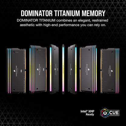 Corsair DOMINATOR® TITANIUM RGB 32GB (2x16GB) DDR5 DRAM 7000MT/s CL34 Intel XMP Memory Kit — Black - Image 2