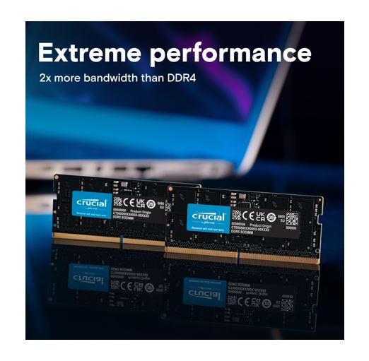 Crucial 64GB (1x64GB) DDR5 SODIMM 5600MHz CL46 Desktop PC Memory - Image 2